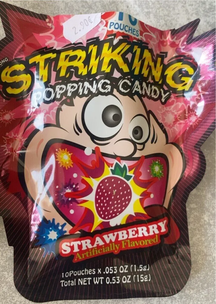Striking popping candy