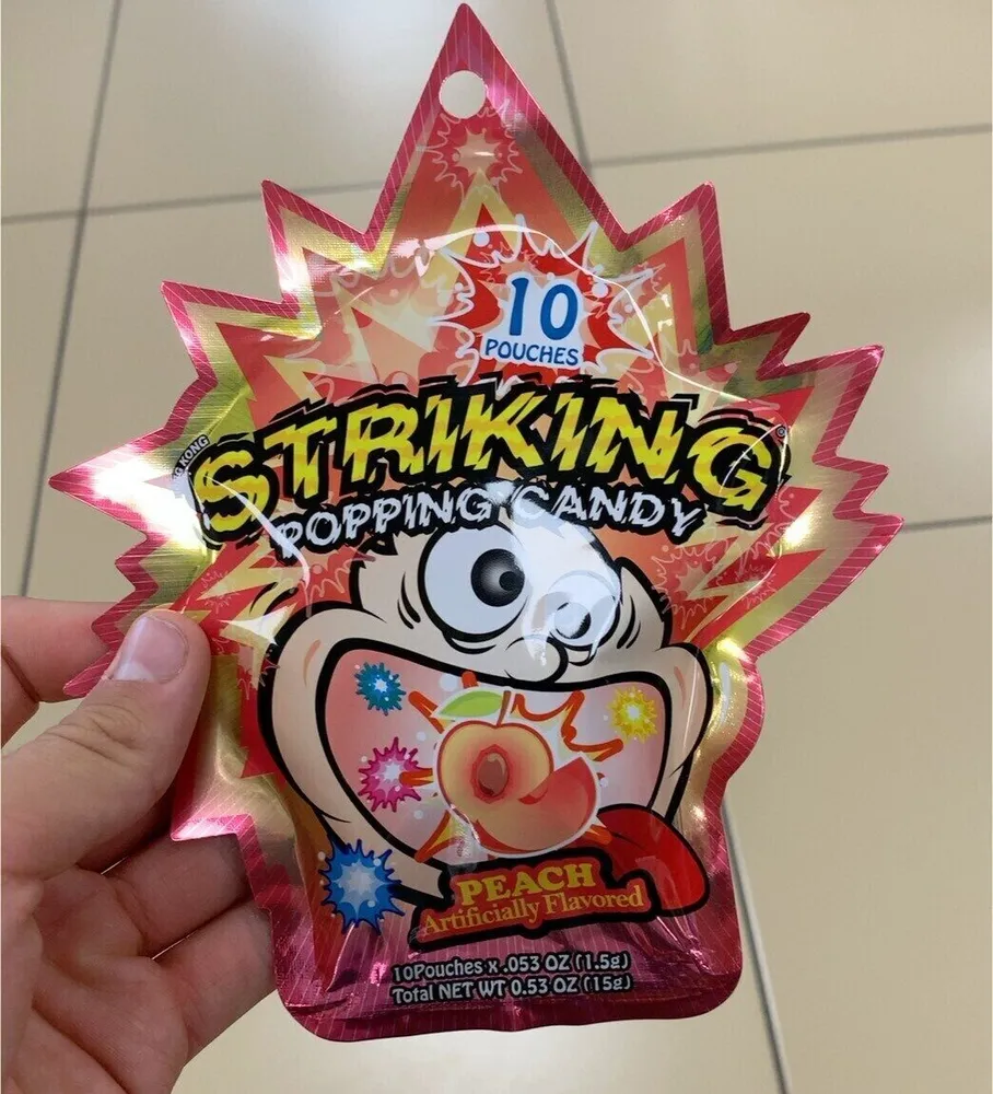 Popping candy peach artificially savour