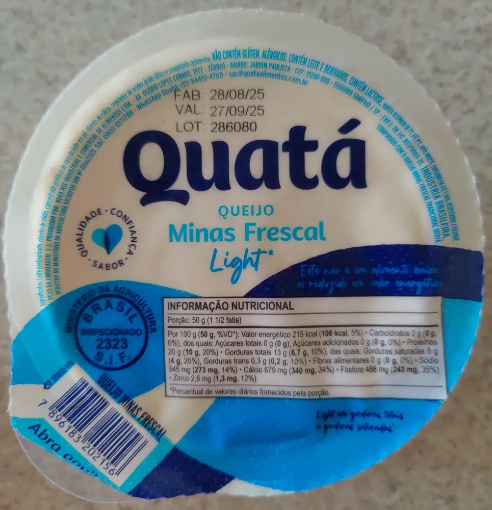 Queijo minas frescal light
