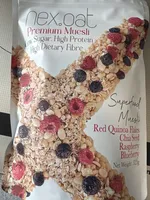 NEX.OAT Premium Muesli - Superfood Muesli (Red Quinoa Flakes, Chia Seed, Raspberry, Blueberry)