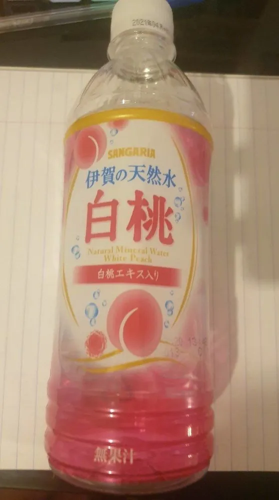 Natural mineral water white peach