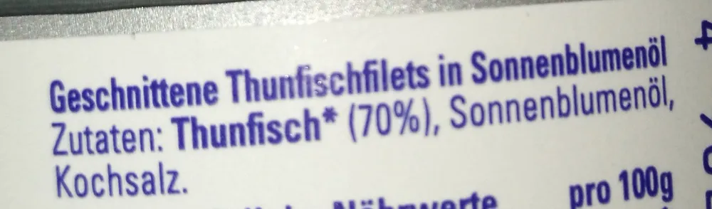 THUNFISCH in Sonnenblumenöl