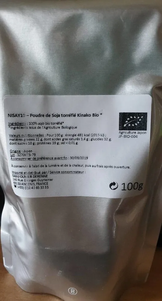 Poudre de soja torréfié kinako bio