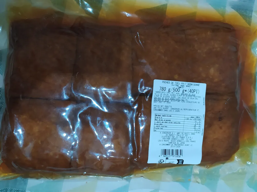 poches de tofu frit assaisonné