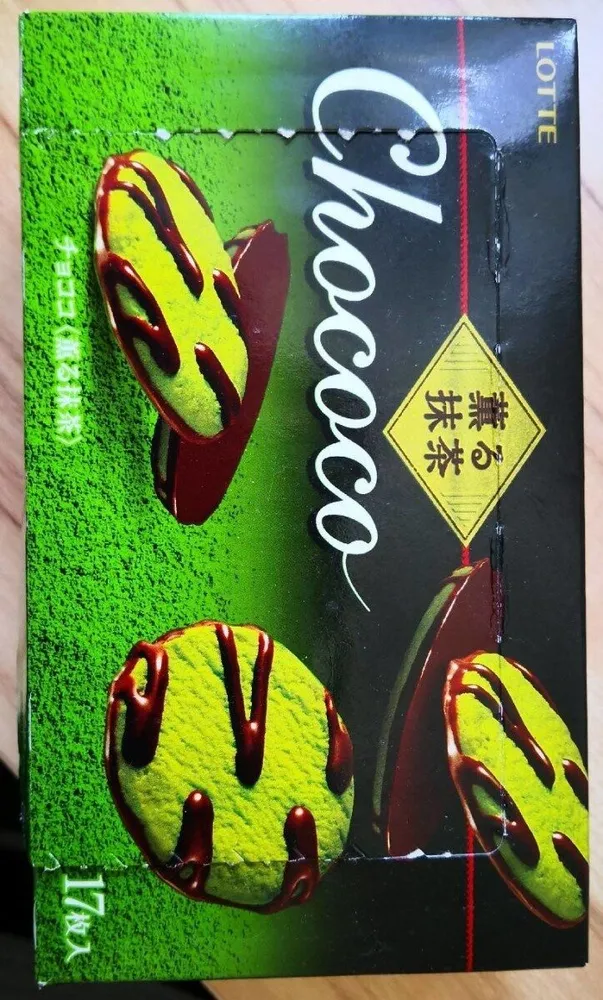 Lotte Chococo Matcha Green Tea Chocolate Biscuits 17 Pieces