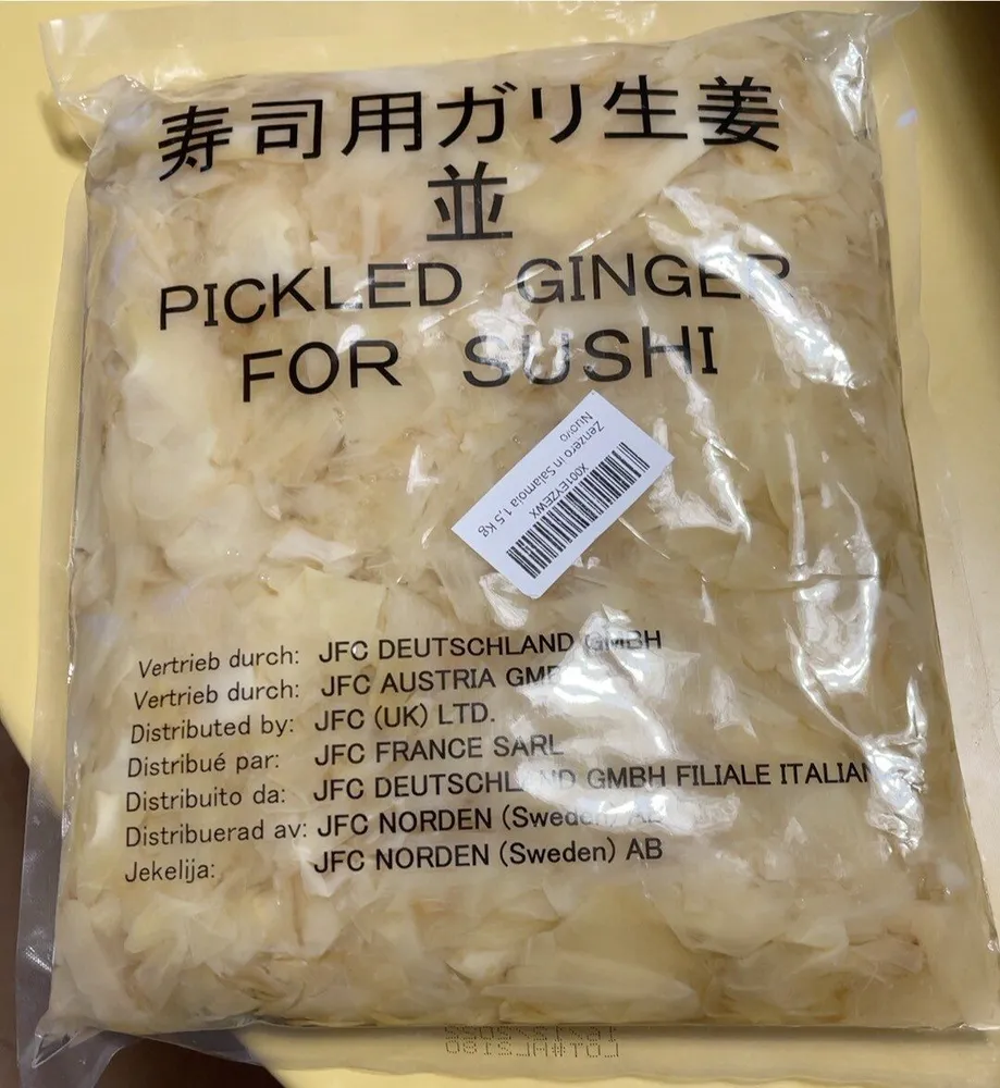 Pickled ginger for sushi