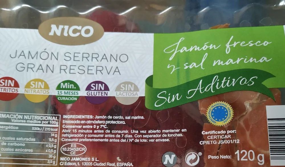 Jamón serrano gran reserva