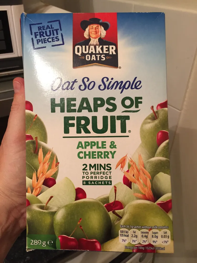 Quaker Oat So Simple Heaps Of Fruit App / Ch 8X36.1G