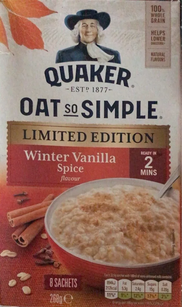 Oats so simple - Winter Vanilla Spice
