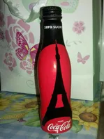Red Aluminum Coke Zero Bottle Eiffel Tower Paris Full & Capped