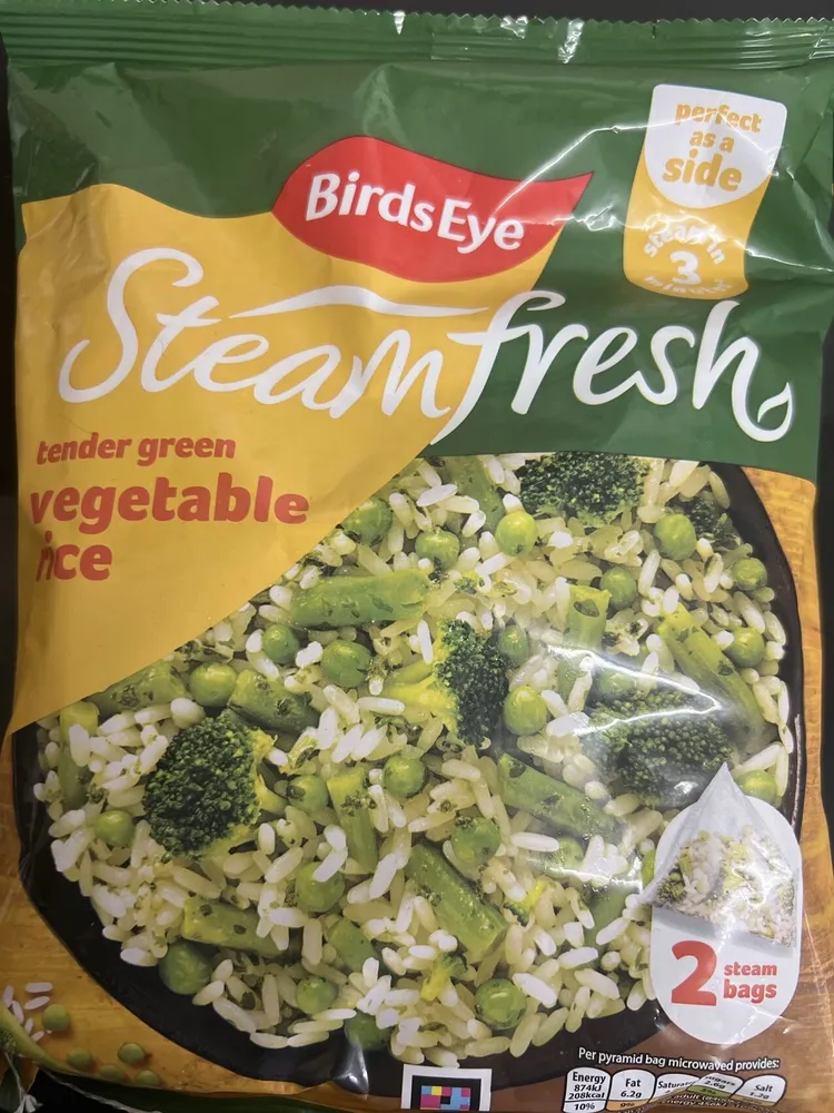 tender green vegetable rice
