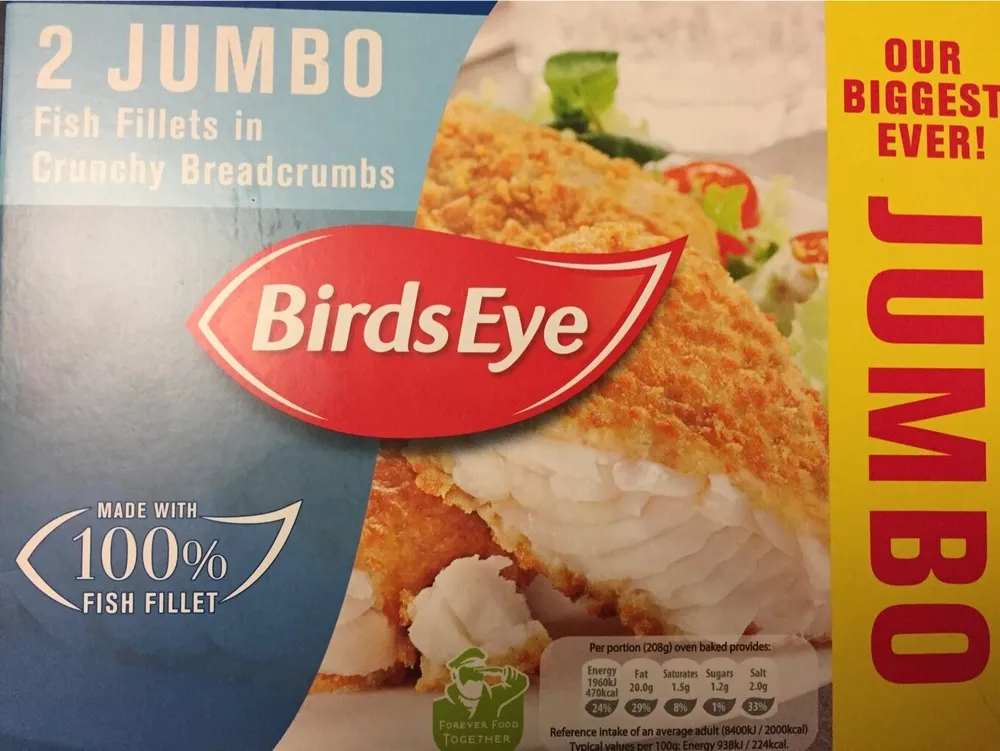 Birds Eye Jumbo Fish Fillets In Crumb X2