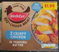 2 crispy chicken in tempura batter