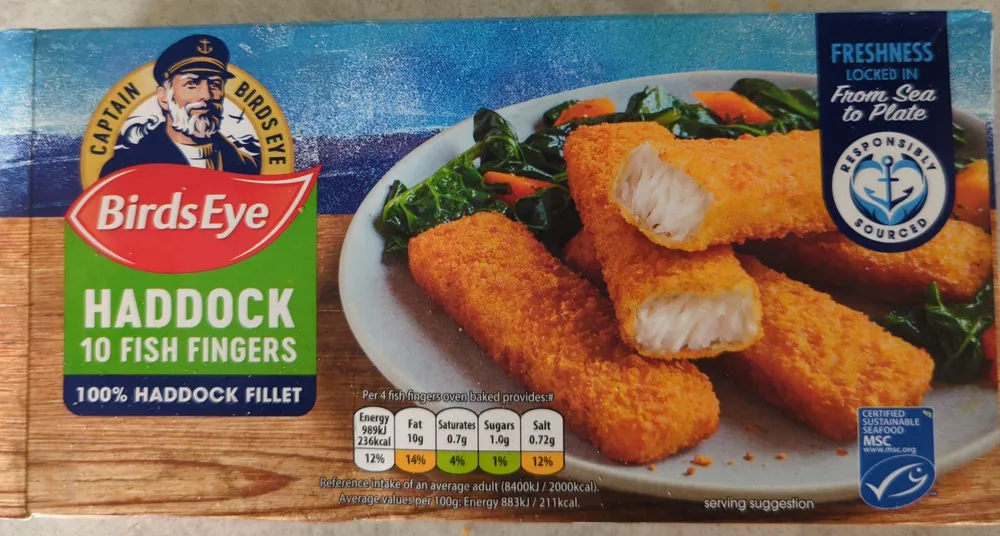 Haddock fish fingers