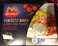 Perfectly baked cod in a tomatoe and rosmary sauce