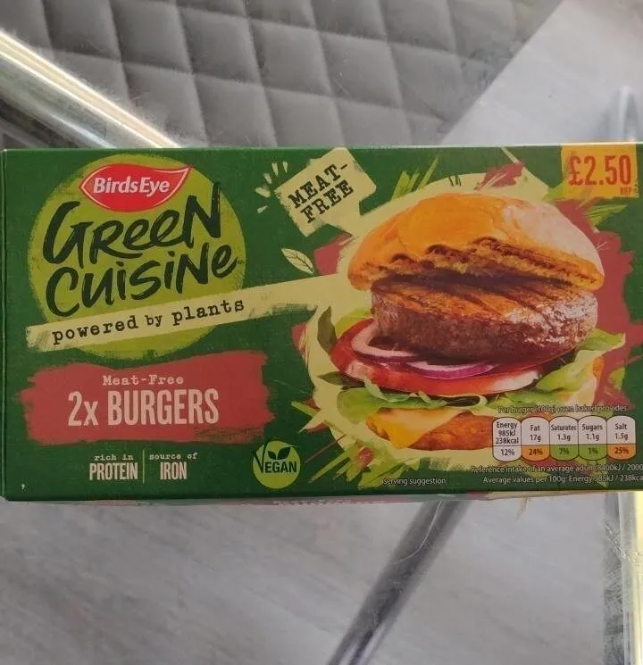 Meat-free 2x burgers