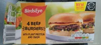 4 Beef Burgers with Plant Protein and Onion