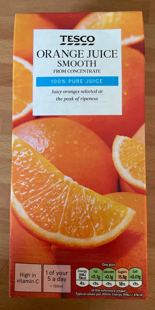 Orange Juice smooth from concentrate