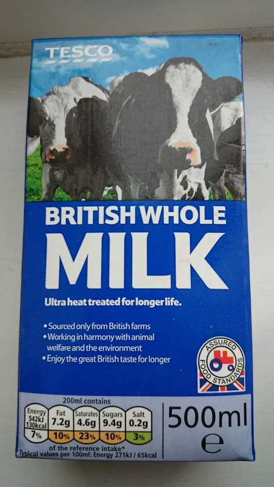 British whole milk