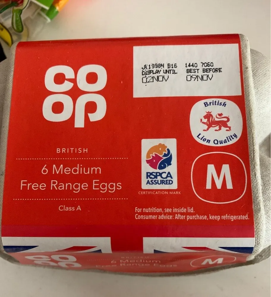 6 Free Range Medium Eggs
