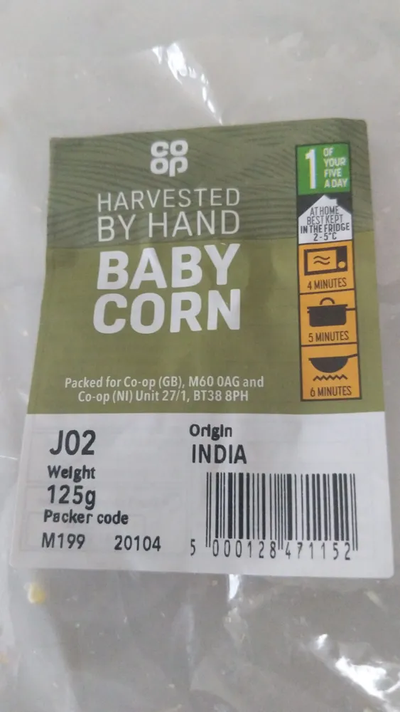 Harvested by Hand Baby Corn