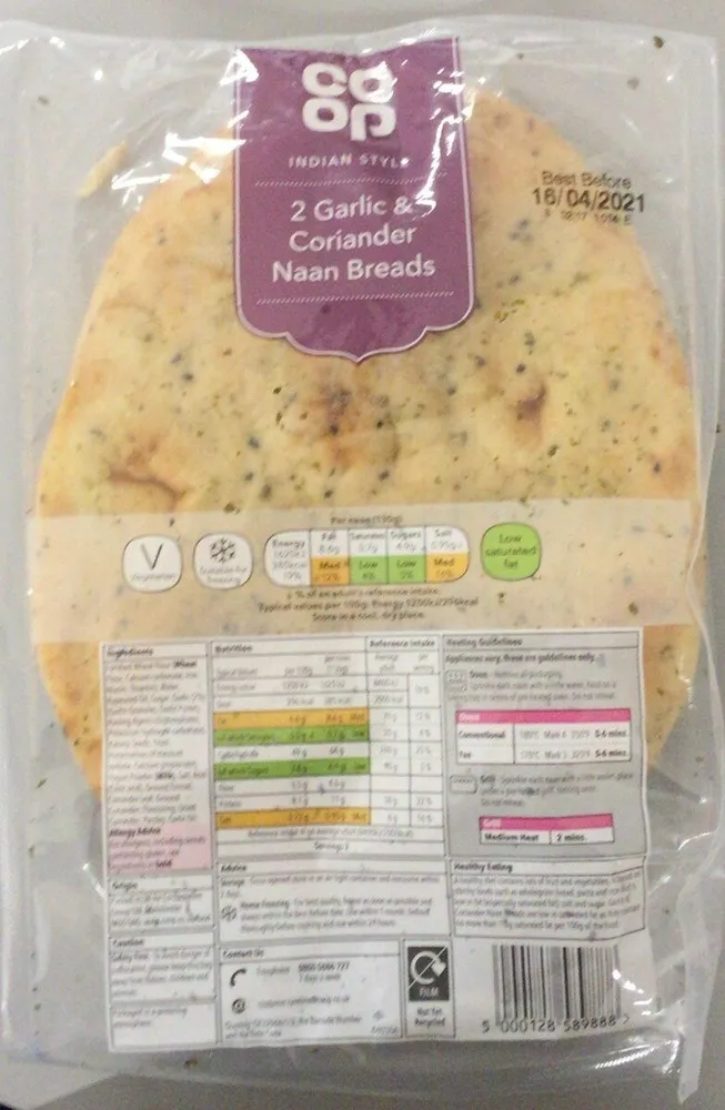 Garlic & coriander naan bread