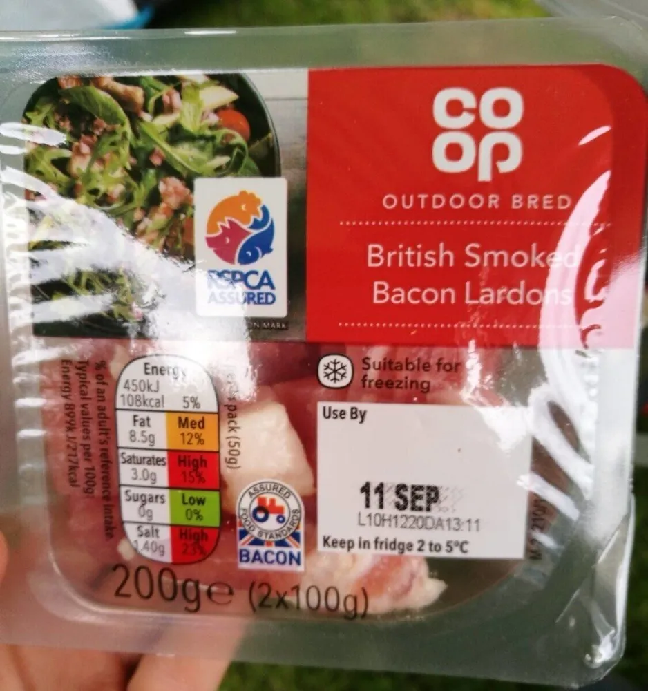 British smoked bacon lardons