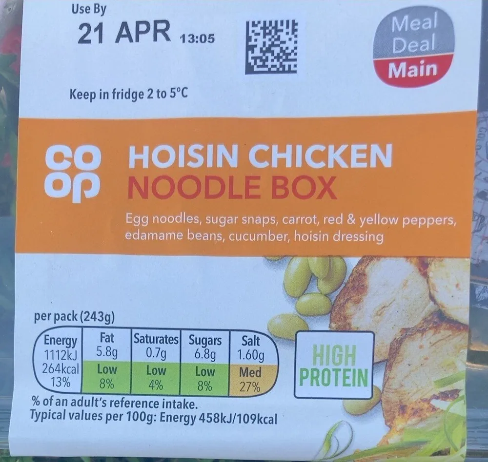 Hoisin chicken noodle box