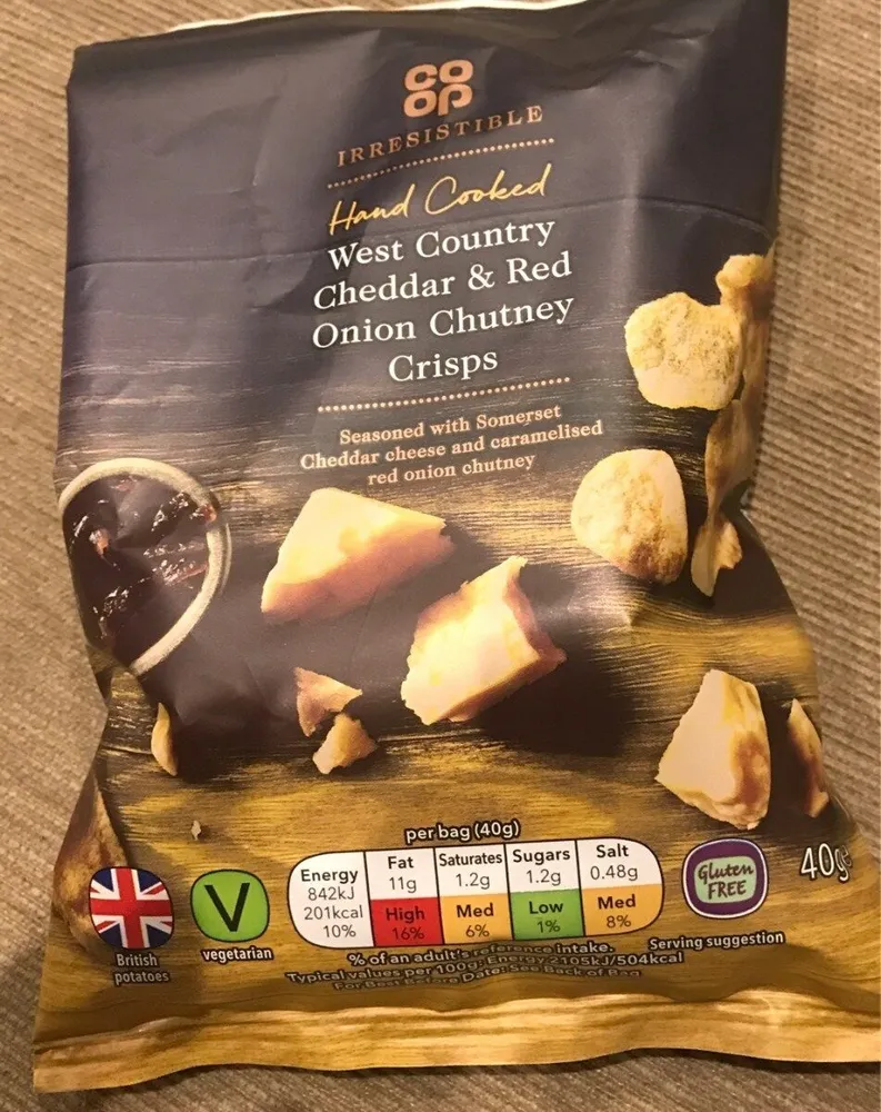 West Country Cheddar & Red Onion Chutney Crisps