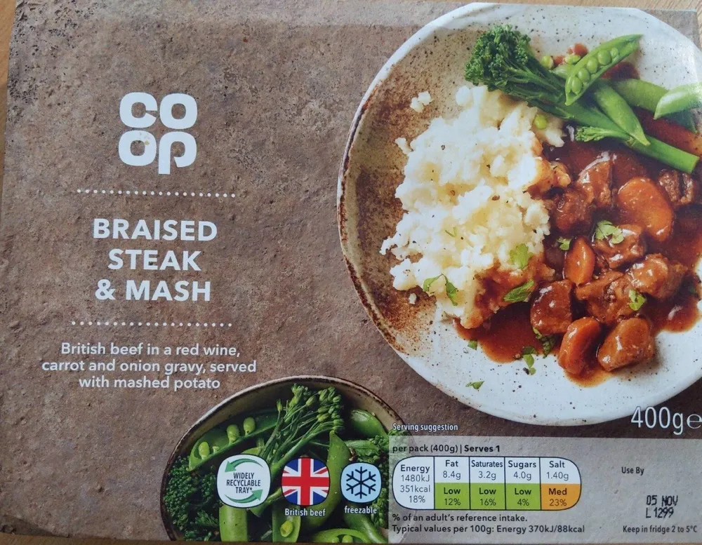 Braised steak & mash
