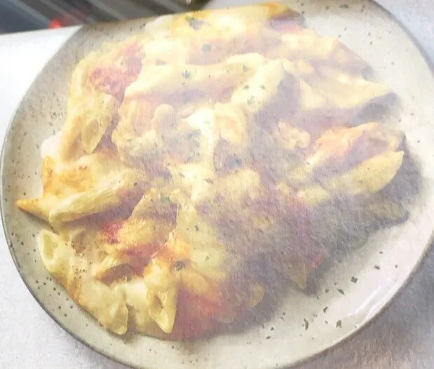 Cheddar mozarella penne melt