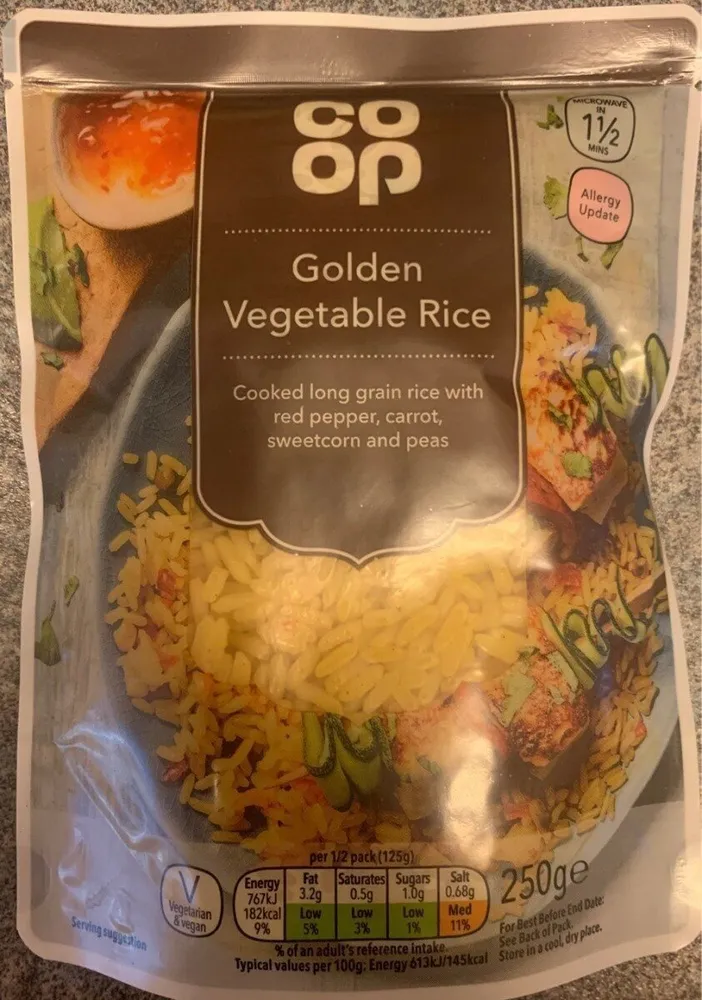 Golden vegetable rice