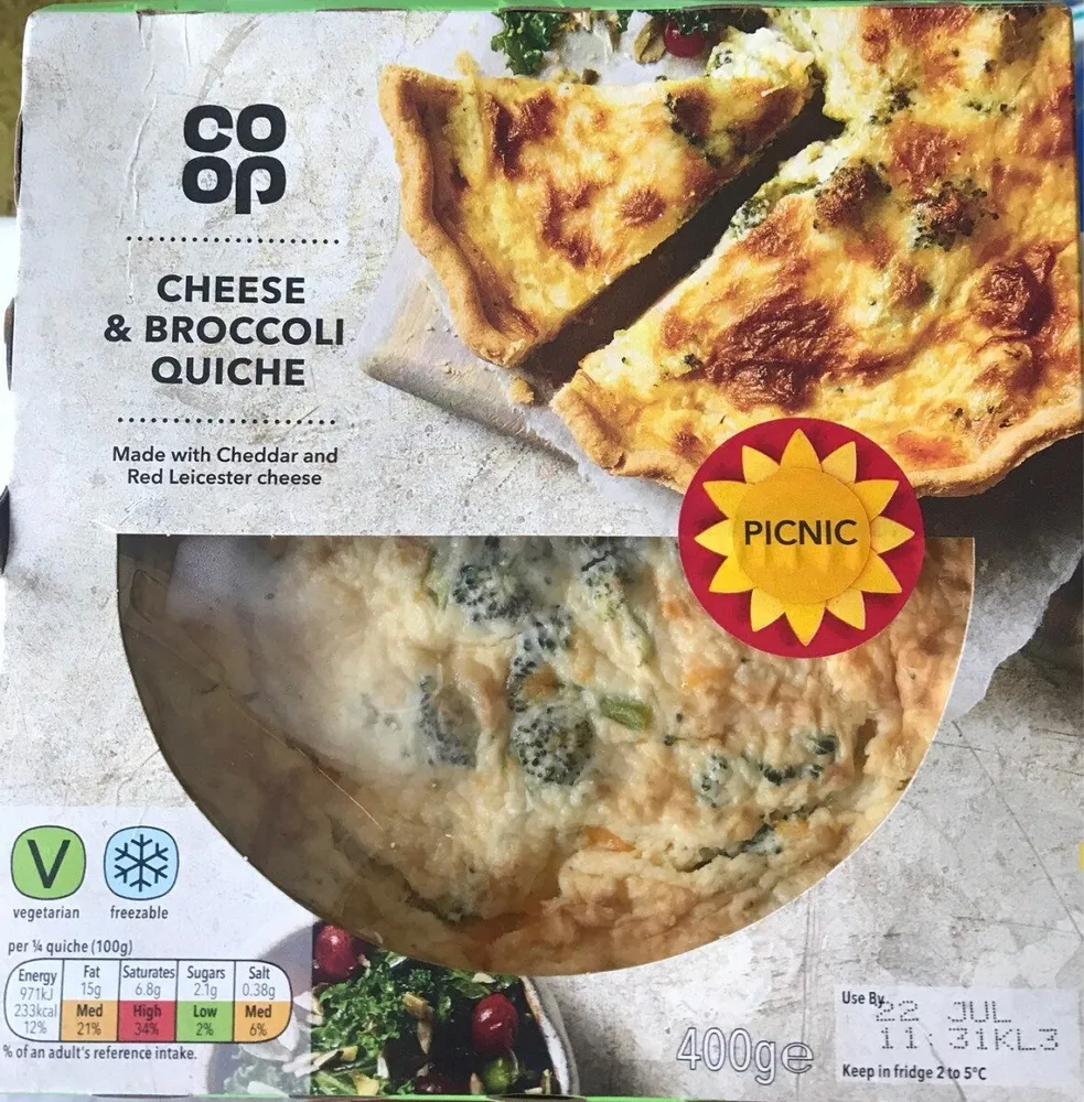Cheese & broccoli quiche