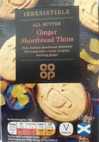 Ginger shortbread thins