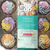 9 rainbow cupcakes