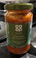 Tomato and basil stir in pasta sauce
