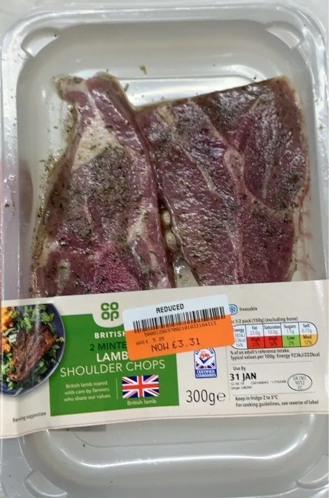2 lamb shoulder chops