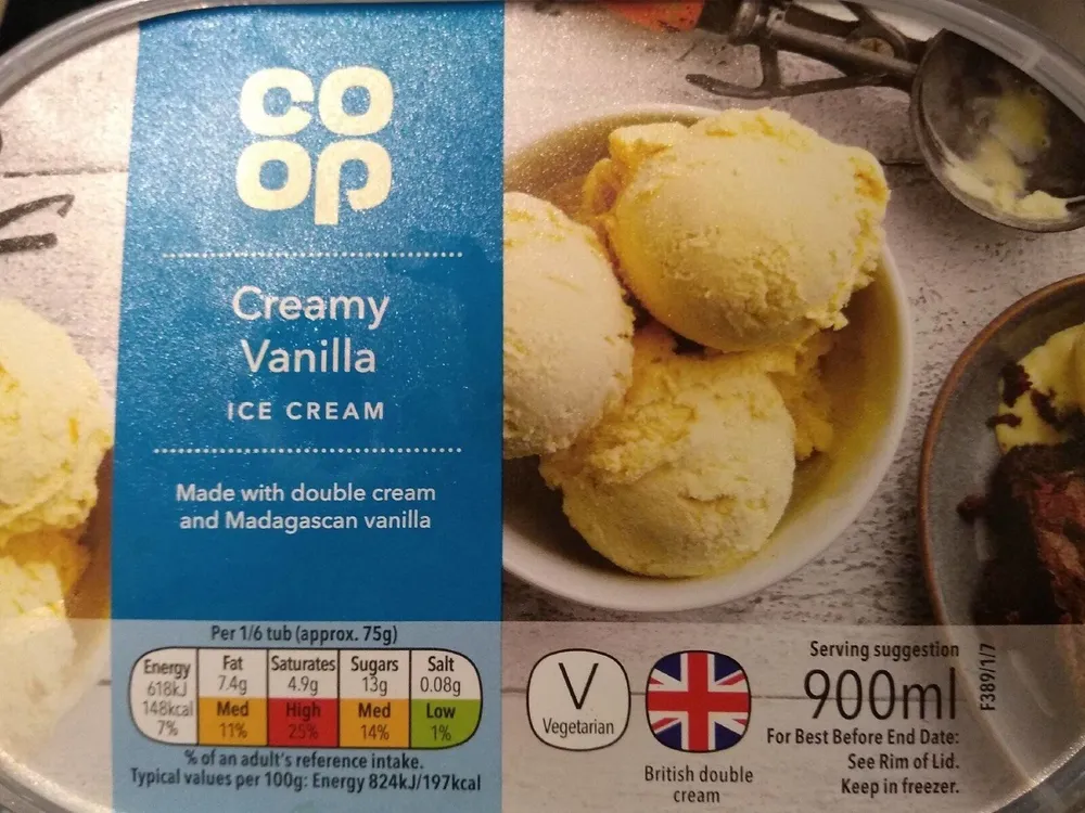 00 Seriously Smooth VANILLA FLAVOUR ICE CREAM. RIC