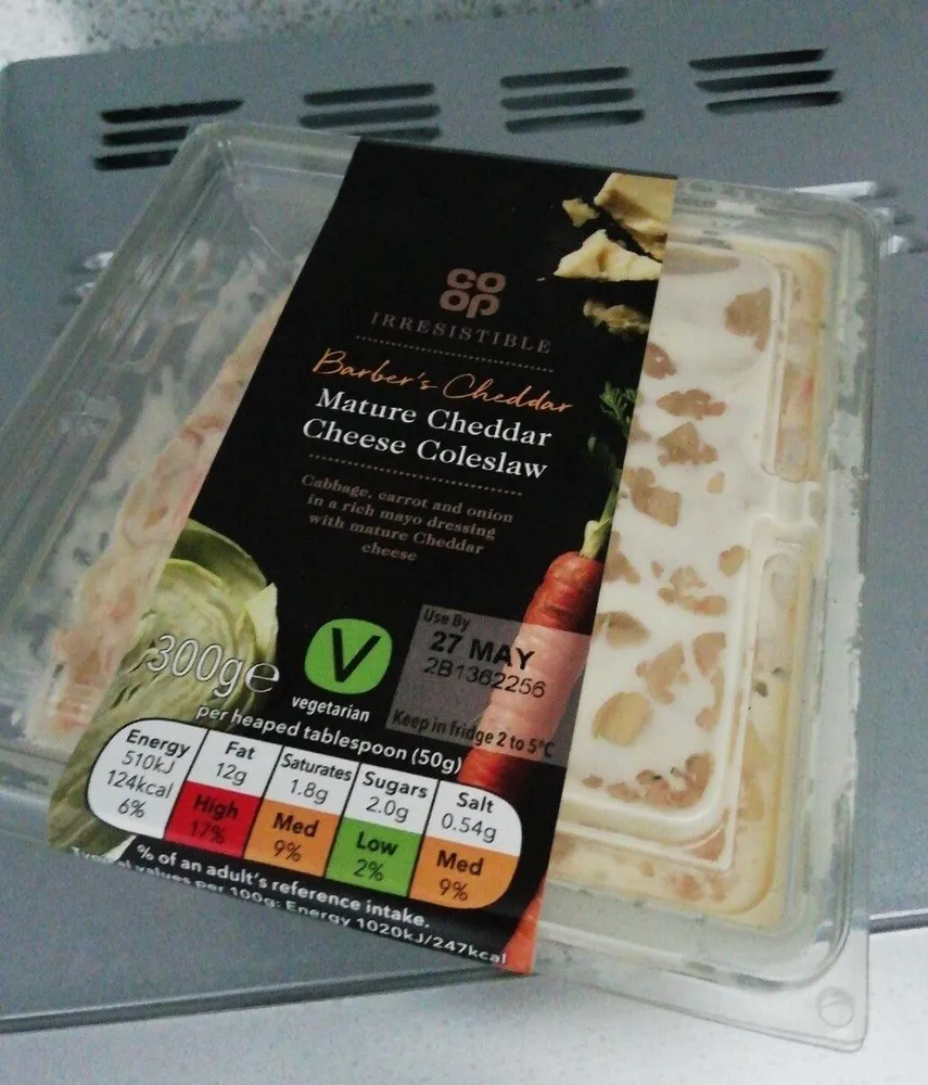 Barber's cheddar cheese coleslow