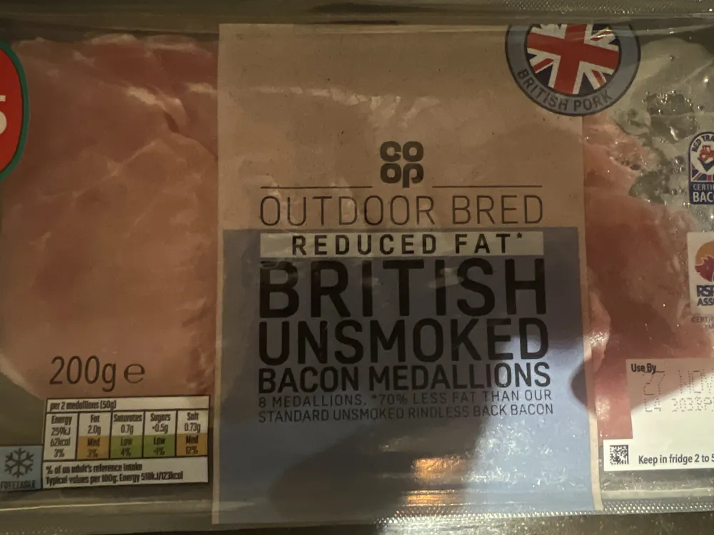 Unsmoked Bacon Medallions