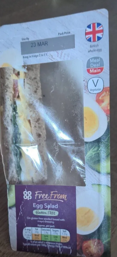 Free From Gluten Free Egg Salad Sandwich
