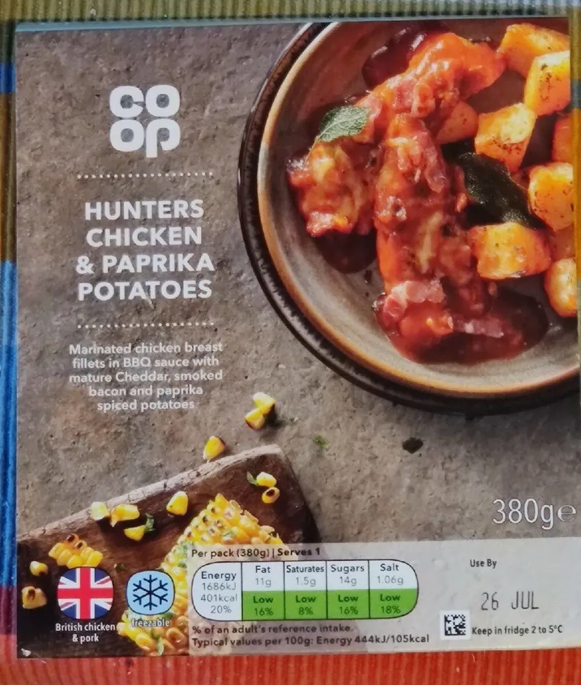 Hunters chicken & paprika potatoes
