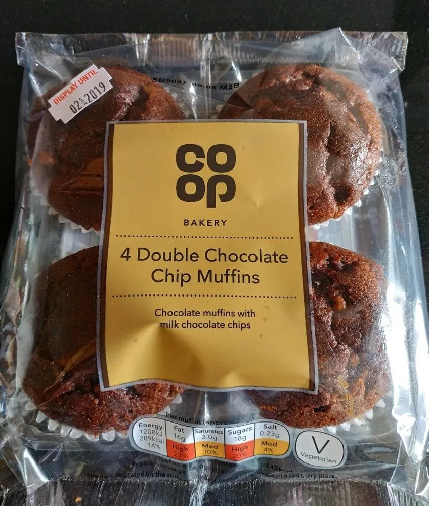 4 Double Chocolate Cvip Muffins
