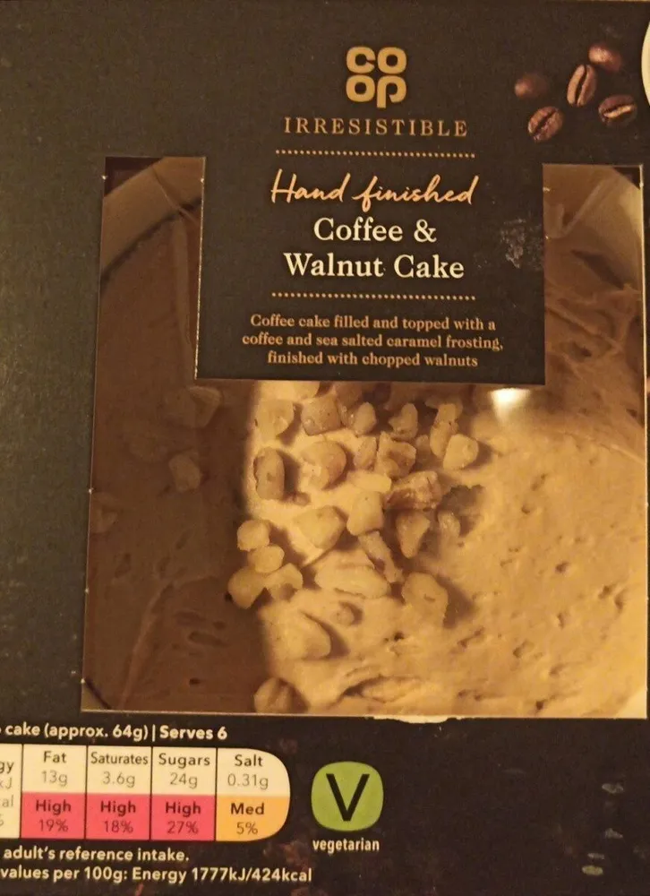 Coffee and walnut cake