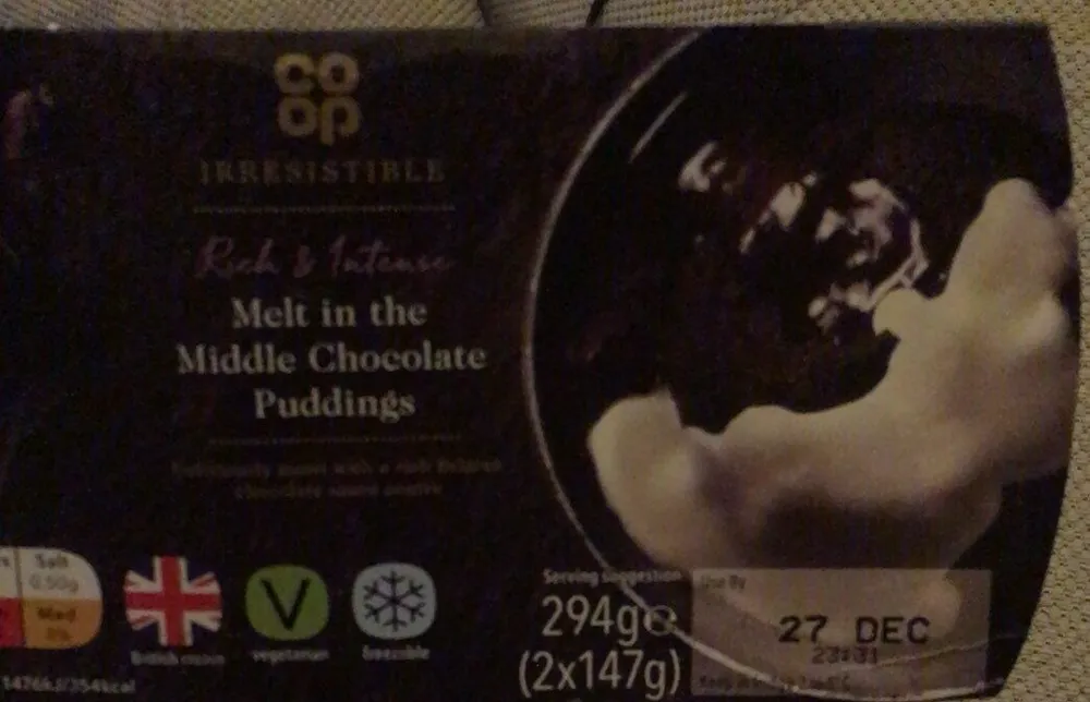 Melt in the middle chocolate puddingd