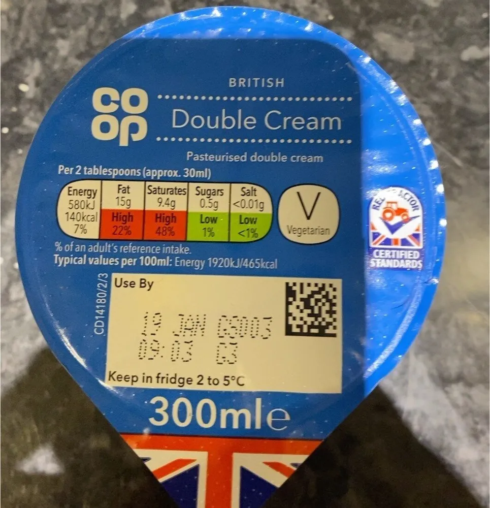 Co Op Double Cream