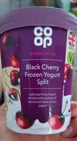 Black cherry frozen yogurt split