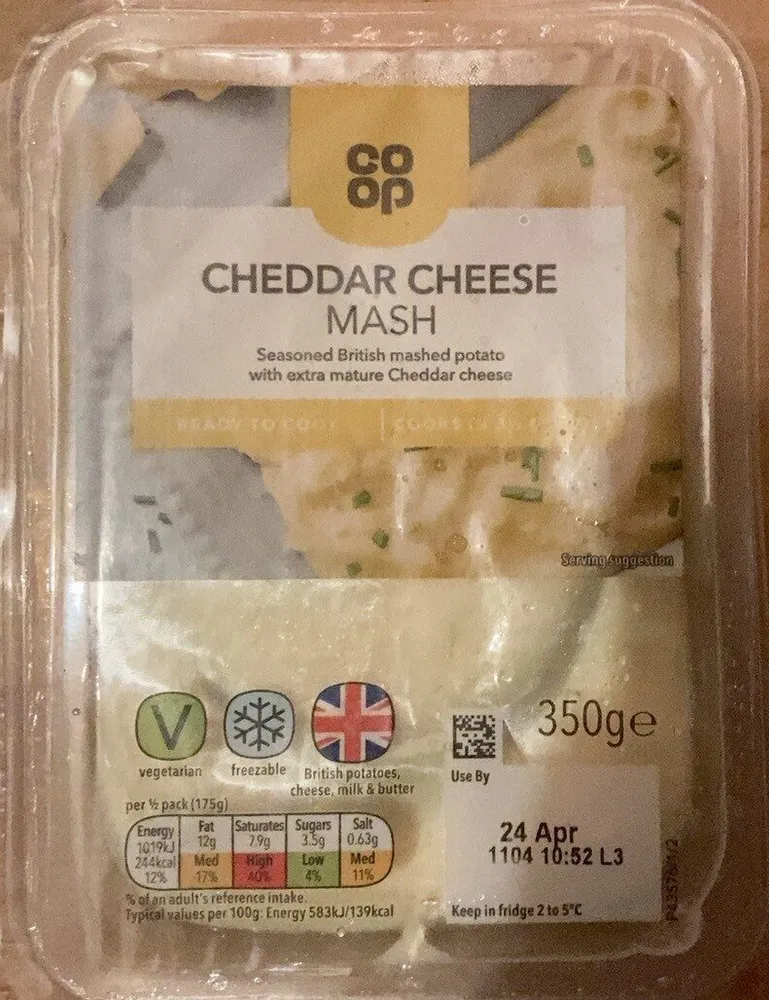 Cheddar cheese mash