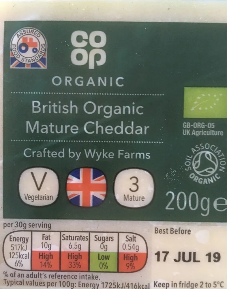 British Organic Mature Cheddar