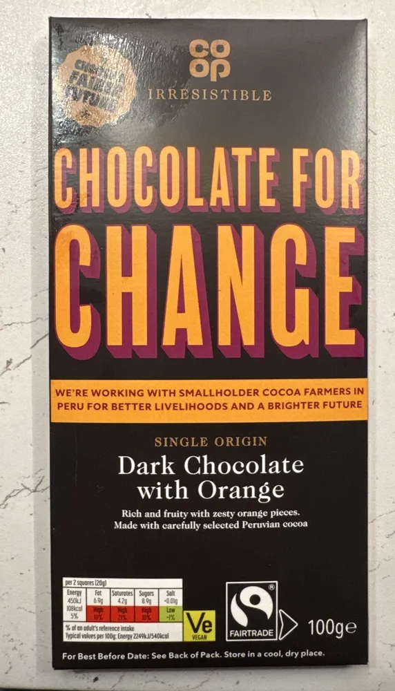 Chocolate For Change Dark Chocolate With Orange